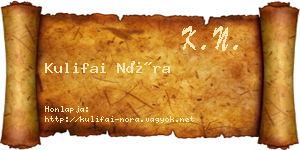 Kulifai Nóra névjegykártya