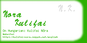 nora kulifai business card